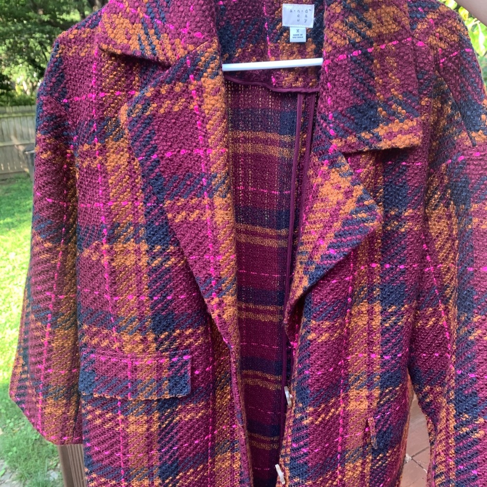 A New Day pink maroon tan Coat